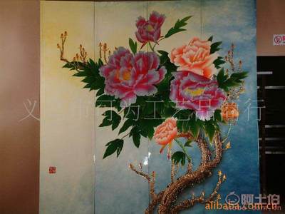 【义乌金旭画业厂家定制大型壁画,金箔漆画,金箔浮雕,漆画屏风,酒店玄关案几】义乌市可为工艺品商行 - 产品库