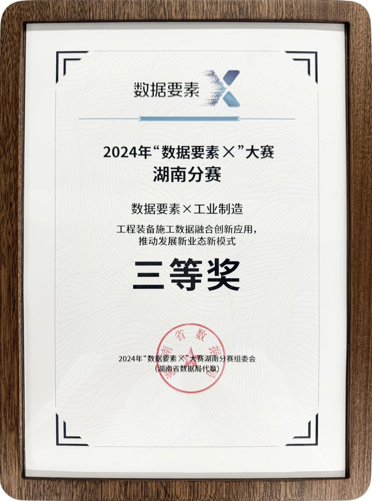 SG胜游智能荣获2024年“数据要素×”大赛湖南赛区三等奖